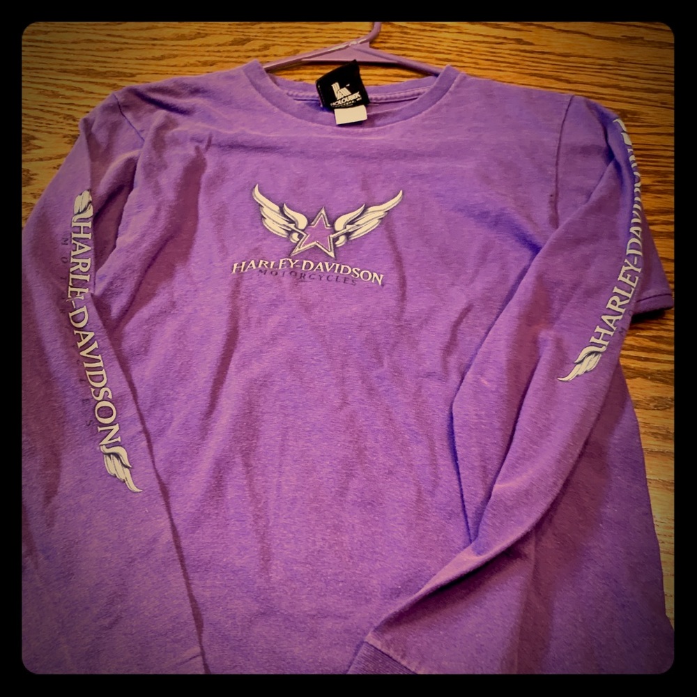 HARLEY DAVIDSON XS PURPLE LONG-SLV T-SHIRT